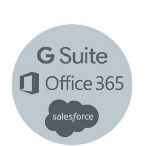 Office 365, G Suite, Salesforce illustration