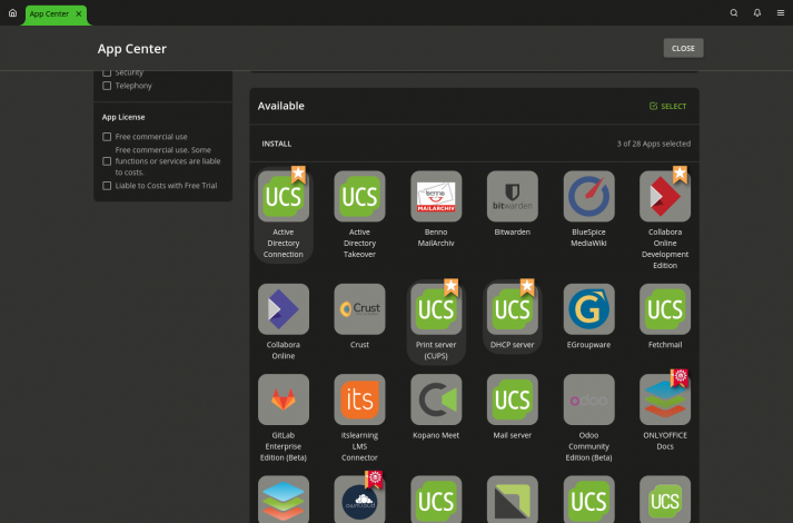 UCS 5 App Center screenshot